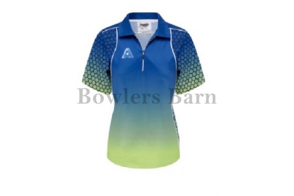 Hunter Platinum Ladies Bowls Top in Blue/Green